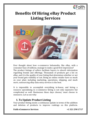 Benefits Of Hiring eBay Product Listing Services