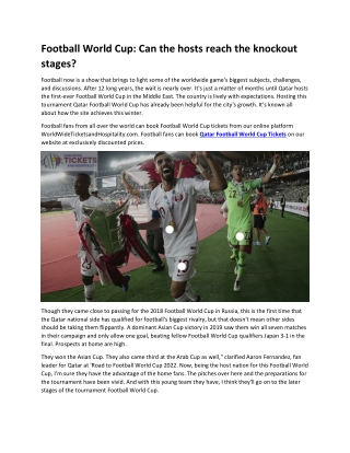 Football World Cup Can the hosts reach the knockout stages