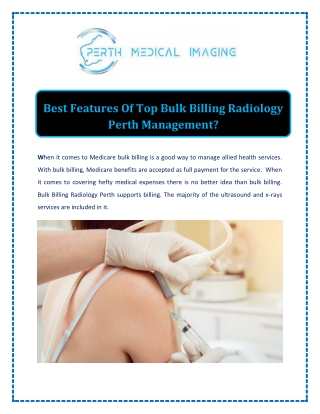 Best Features Of Top Bulk Billing Radiology Perth Management