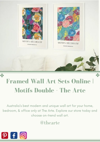 Framed Wall Art Sets Online | Motifs Double - The Arte