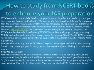 How to study from NCERT books to enhance your IAS preparation