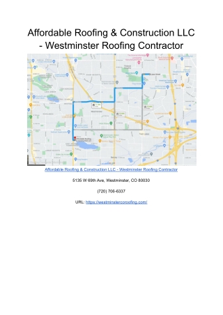 Affordable Roofing & Construction LLC - Westminster Roofing Contractor