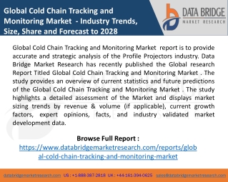 Global Cold Chain Tracking and Monitoring Market