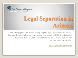 Legal Separation in Arizona | Getdivorcepapers.com