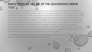 An effective guide to resolve QuickBooks Error 1327