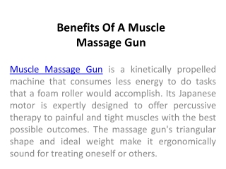 Benefits Of A Muscle Massage Gun
