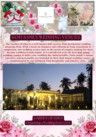 Are you lokoking for koh samui wedding venues?