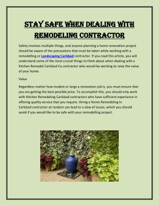 Stay Safe When Dealing With Remodeling Contractor