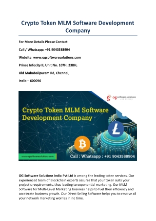Crypto Token MLM Software Development Company