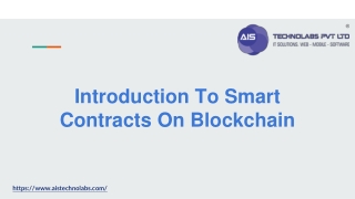 Introduction To Smart Contracts Development