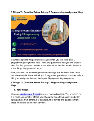 5 Things To Consider Before Taking C Programming Assignment Help (1)