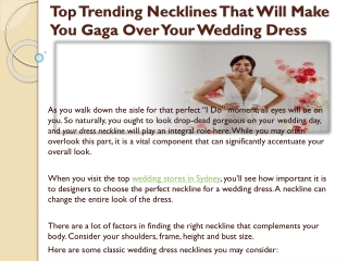 Top Trending Necklines That Will Make You Gaga Over Your Wedding Dress