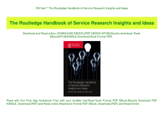 Pdf free^^ The Routledge Handbook of Service Research Insights and Ideas (DOWNLOAD E.B.O.O.K.^)
