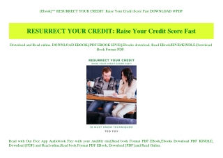 [Ebook]^^ RESURRECT YOUR CREDIT Raise Your Credit Score Fast DOWNLOAD @PDF