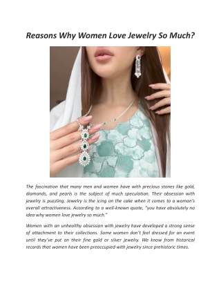 Reasons Why Women Love Jewelry So Much?