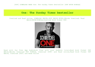 [PDF] DOWNLOAD READ One The Sunday Times bestseller [PDF EPUB KINDLE]