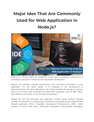 Top Node Js IDEs For Modern Application Development