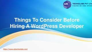 Things To Consider Before Hiring A WordPress Developer
