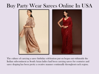 Buy Party Wear Sarees Online In USA