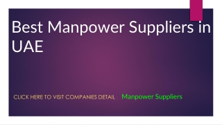 Best Manpower Suppliers in UAE