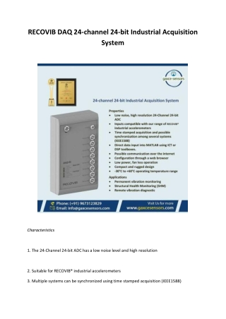 RECOVIB DAQ 24-channel 24-bit Industrial Acquisition System