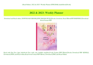 {Read Online} 2022 & 2023 Weekly Planner [PDF EPuB AudioBook Ebook]