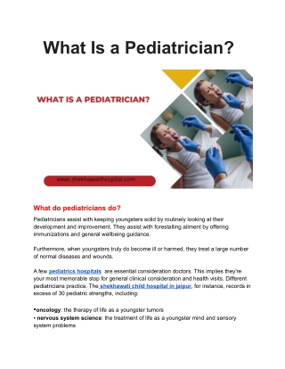 What Is a Pediatrician