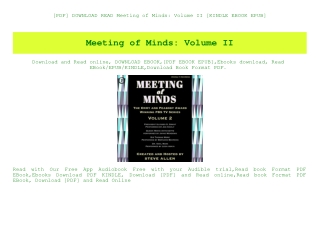 [PDF] DOWNLOAD READ Meeting of Minds Volume II [KINDLE EBOOK EPUB]