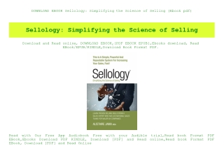 DOWNLOAD EBOOK Sellology Simplifying the Science of Selling (Ebook pdf)