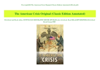 Free [epub]$$ The American Crisis Original (Classic Edition Annotated) (Ebook pdf)