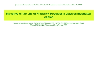 [read ebook] Narrative of the Life of Frederick Douglassa classics illustrated edition Full PDF