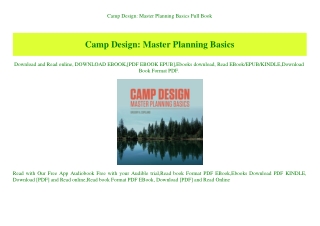 Camp Design Master Planning Basics Full Book