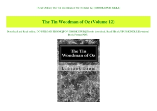 {Read Online} The Tin Woodman of Oz (Volume 12) [EBOOK EPUB KIDLE]