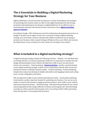 The 6 Essentials to Building a Digital Marketing Strategy for Your Business