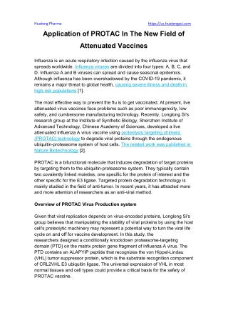 Application of PROTAC In The New Field of Attenuated Vaccines