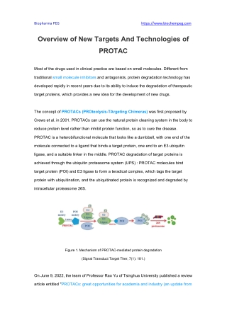 Overview of New Targets And Technologies of PROTAC