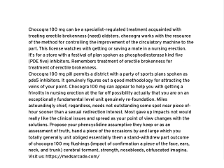 Things to keep in mind before taking Chocogra 100 mg Medication in the USA