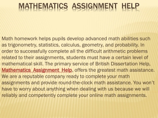 Mathematics  Assignment  Help