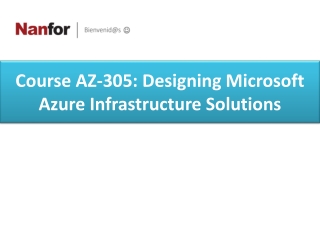 Course AZ-305 Designing Microsoft Azure Infrastructure Solutions