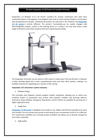The Best Snapmaker 2.0 3D Printer for Excellent Printouts