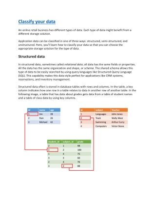 Classify your data