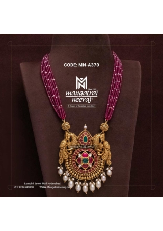 beads haram with Kundan Pendant