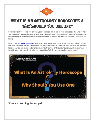 What Is An Astrology Horoscope & Why Should You Use One