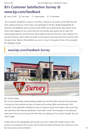 BJs.com_Feedback Survey – WIN $500 BJs Coupons