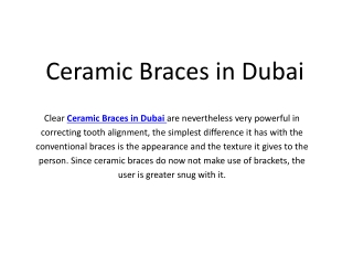 Best Ceramic Braces in Dubai