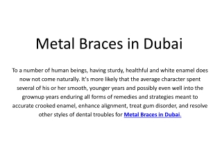 Best Metal Braces in Dubai