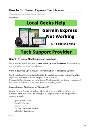 How To Fix Garmin Express  Client  Issue