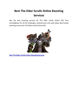 Best The Elder Scrolls Online Boosting Services