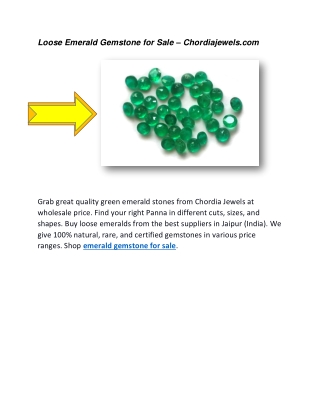 Emerald Gemstone for Sale