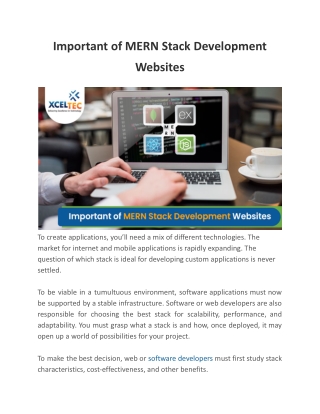 Importance of MERN Stack Development Websites | XcelTec